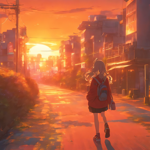 Walking the sunset colored streets