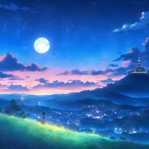 Breeze shimmering the moonlight